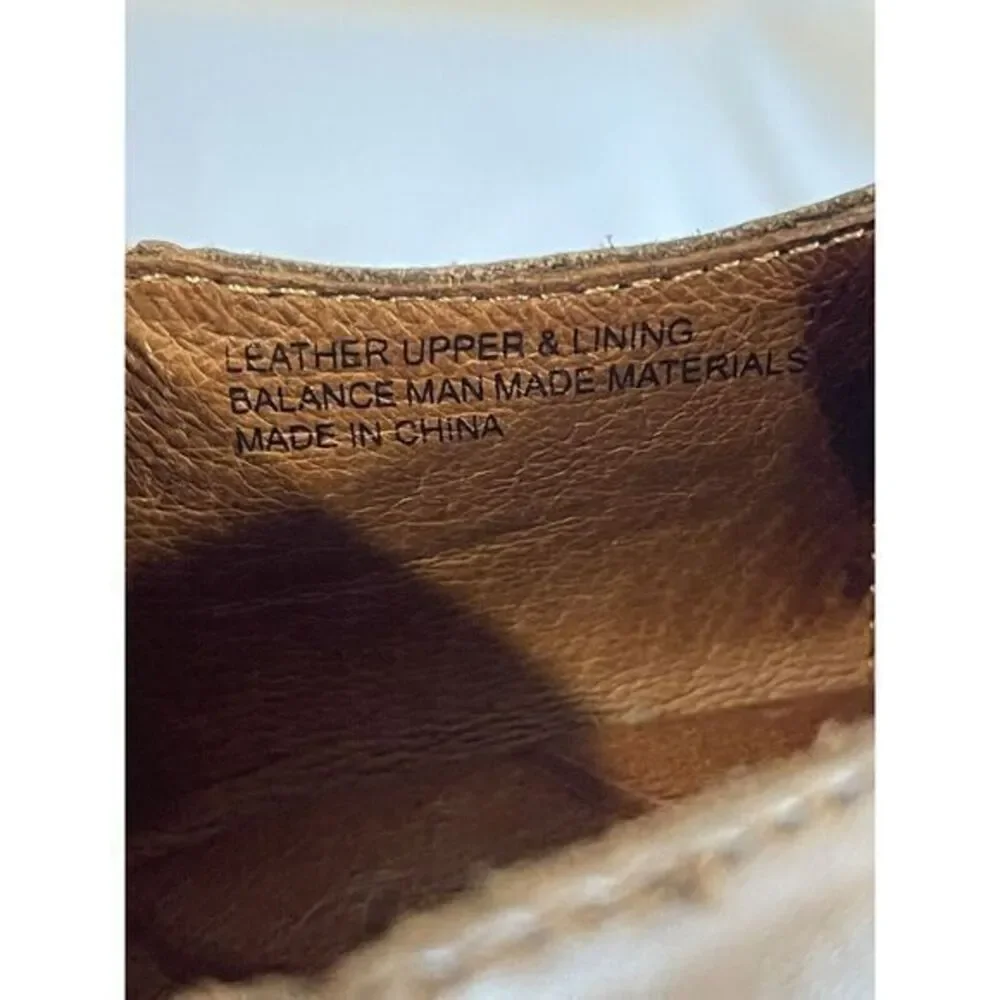 Born Women's Booties Sz 7.5 Brown Leather Wingtip Western Stacked Heel Pumps Zip